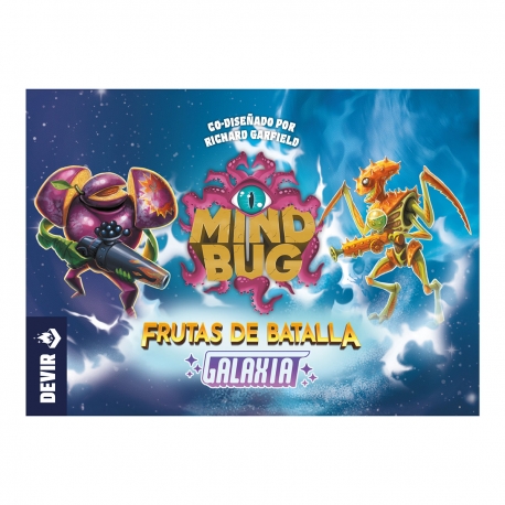 Mindbug Fruit Battle Galaxy card game from Devir (Spanish)