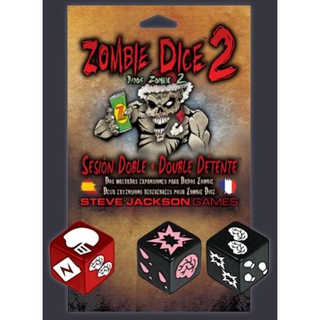 Sesión Doble es una expansión que sirve para completar el juego básico de dados Dados Zombie