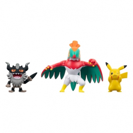Pokémon Battle Figure Set 3-Pack Pikachu 8, Perrserker, Hawlucha 5 cm