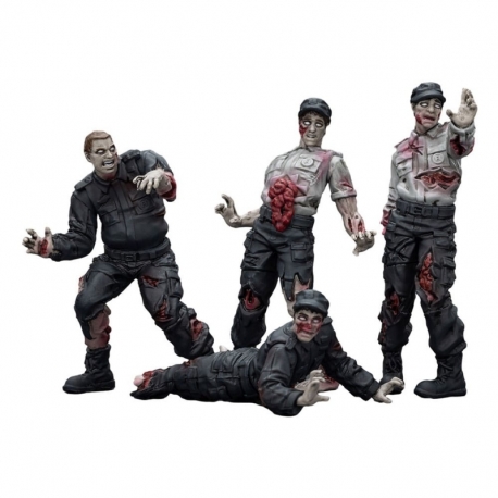 Zombie Dark Source Action Figures 4-Pack Security Guards 8 cm