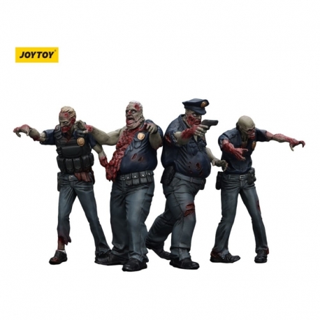 Zombie Dark Source Action Figures 4-Pack Police (Male) 8 cm