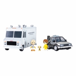 Regreso al Futuro vehículos con minifiguras Q-Village Time Machine Deluxe Set 9 cm
