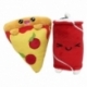 Pakc de 2 peluches Yummis Together Pizza & Cola in Take Away Bag 21 cm