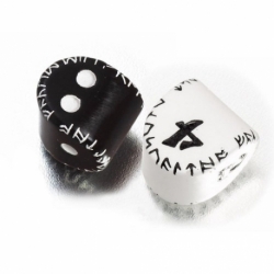 UNIQUE RUNIC BLACK D2 & WHITE D4 DICE SET