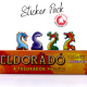 The Quest for El Dorado - Dragons and Treausers sticker set