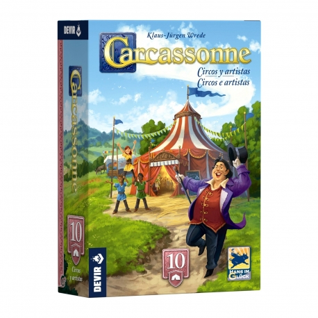Carcassonne: Circuses and Artists expansion from Devir (Spanish)