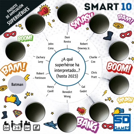 Smart 10: Superhéroes board game from SD Games (Spanish)