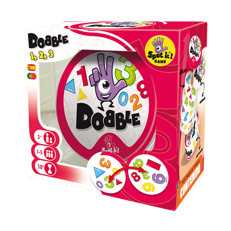Dobble Shapes and Numbers card game from Asmodee (Spanish)
