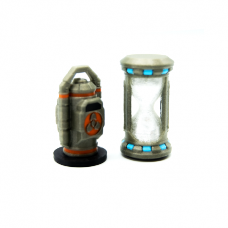 Round Marker & Autodestruct Token for Nemesis - 2 Pieces from BG Expansions