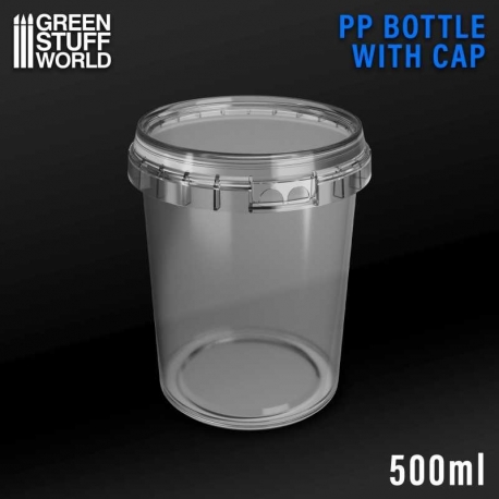 Bote de plástico PP 500 ml con tapa