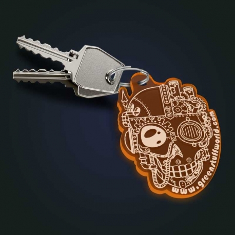 Keychain - ORANGE SKULL