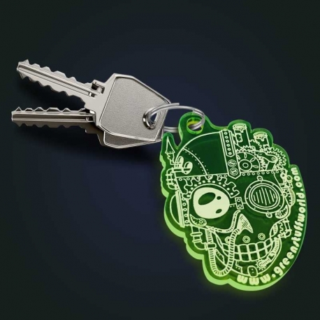 Keychain - GREEN SKULL
