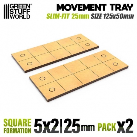 DM Movement Trays - Slimfit Square 125x50mm