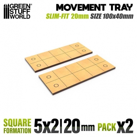 DM Movement Trays - Slimfit Square 100x40mm