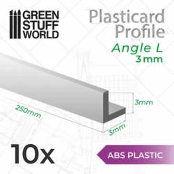 Plasticard L-angle profile 3 mm