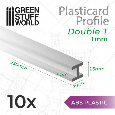 Plasticard Double-T profile 1 mm