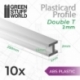 Plasticard Double-T profile 2 mm