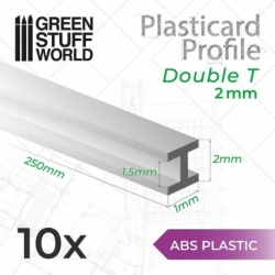Plasticard Double-T profile 2 mm
