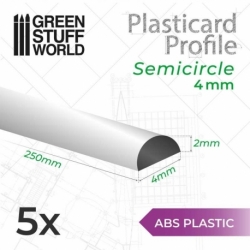 Plasticard profile SEMICIRCULO 4mm