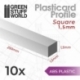 Perfil Plasticard BARRA CUADRADA 1.5mm