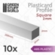 Plasticard Profile SQUARE BAR 2 mm