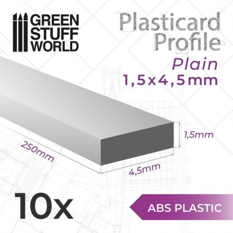 Plasticard Profile FLAT STRIPS 4.5mm
