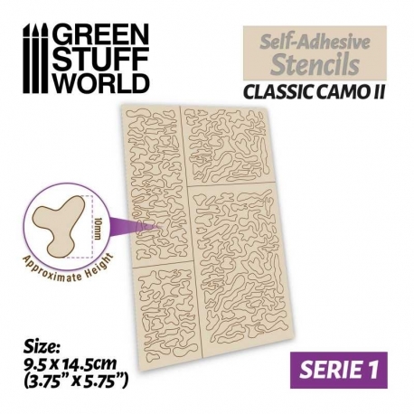 Self-adhesive stencils - Classic camouflage 2