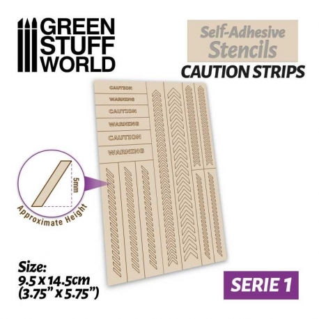 Self-adhesive templates - Caution strips