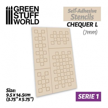 Self-adhesive templates - Squares L - 7mm
