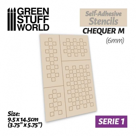 Self-adhesive templates - Medium squares - 6mm