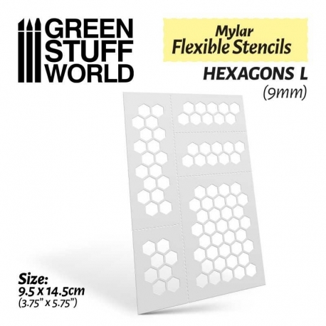 Flexible Templates - HEXAGONS L (9mm)
