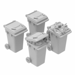 Plastic trash can 1:48