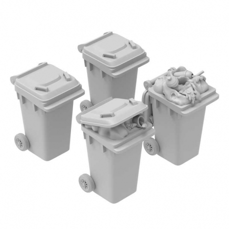 Plastic trash can 1:48