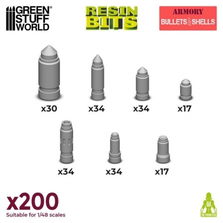 Resin Bullets and Casings 1:48-1:35