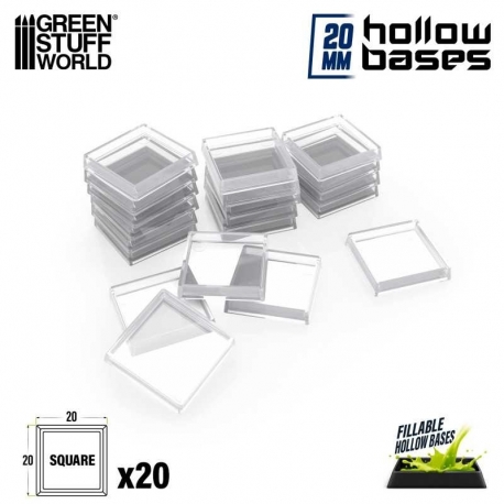 Peanas de Plástico con HUECO transparente - Cuadrado 20mm