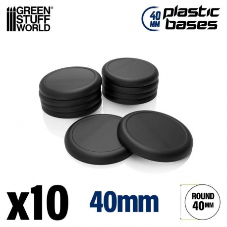 Plastic Bases - Round with Lip 40 mm BLACK