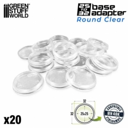 Peanas de plástico transparentes con HUECO 32mm
