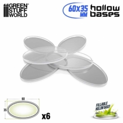 Peanas de Plástico con HUECO transparente - Ovaladas 60x35mm