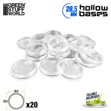 Peanas de plástico transparentes con HUECO - Redondas 28,5mm