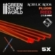 Acrylic Rods - Round 1.6 mm Fluorescent RED-ORANGE