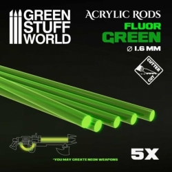 Barras Acrílicas - Redondas 1,6 mm Flúor VERDE