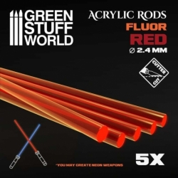 Barras Acrílicas - Redondas 2,4 mm Flúor ROJO-NARANJA