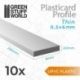 Perfil Plasticard uPVC - Fino 0.50mm x 6mm