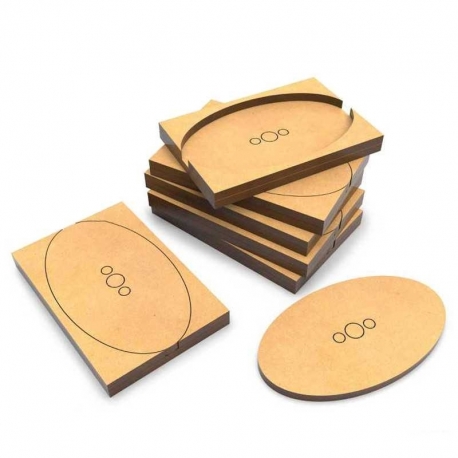 MDF base adapter - Oval 35x60mm to Square 40x60mm