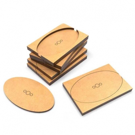 MDF base adapter - Oval 75x42mm to Square 75x50mm