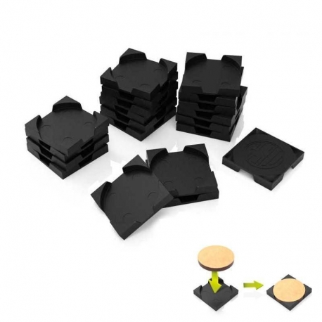 Round to Square Base Adapter 25mm