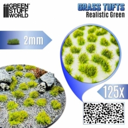 Grass Tufts - 2 mm - Realistic Green