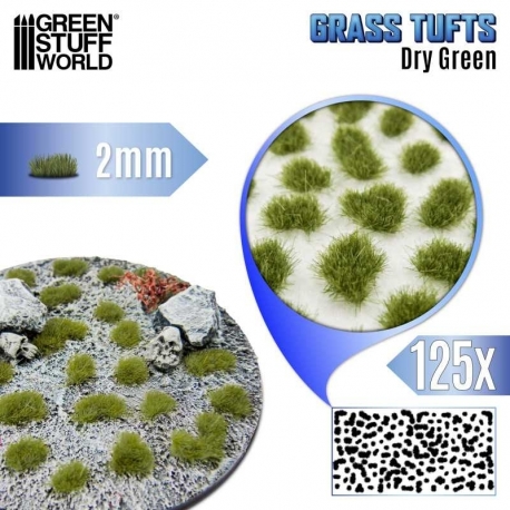 Grass Tufts - 2 mm - Dry Green
