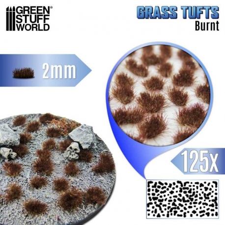Grass Tufts - 2 mm - Burnt Brown