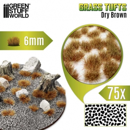 Grass Tufts - 6 mm - Dry Brown